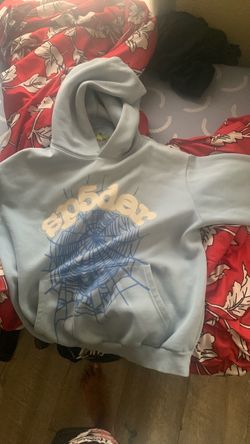 Sp5der Hoodie Light Blue Size Medium