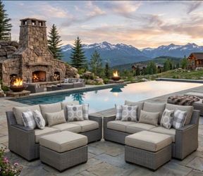 One couch alone retails $800 alone Costco quality patio furniture set deep seating cushions high quality luxury patio set patio furniture sold at Bob'