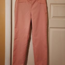 Van Heusen Womens 2 Regular Super Stretch Pull On Ankle Pants Cameo Brown New