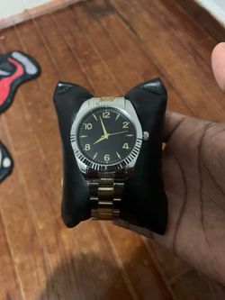 Silver and gold watch