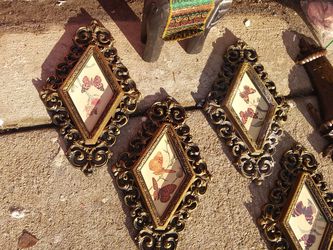 Wall art 4pcs home enterior very old
