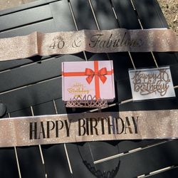 40th Birthday Banner And Tiara $7
