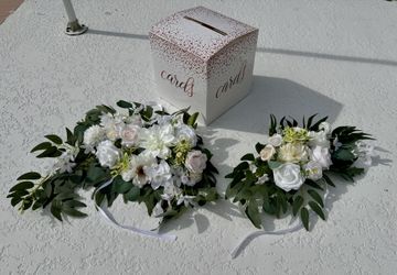 Flower decorations for wedding w/ ties And Card Box