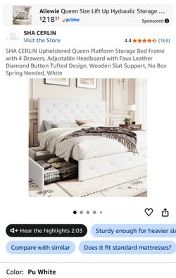 Queen Size Bed Frame WHITE