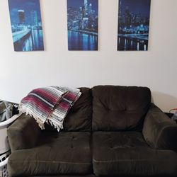 Dark Brown Loveseat 