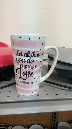 Tall Ceramic Coffee Mug 1 Corinthians 16:14