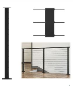 5849: 42" Black Cable Railing Post Surface Mount Level Drilled PS02 BH4L
42"×2"×2" Level Post for Indoor & Outdoor, T304 Stainless Steel Cable Railing