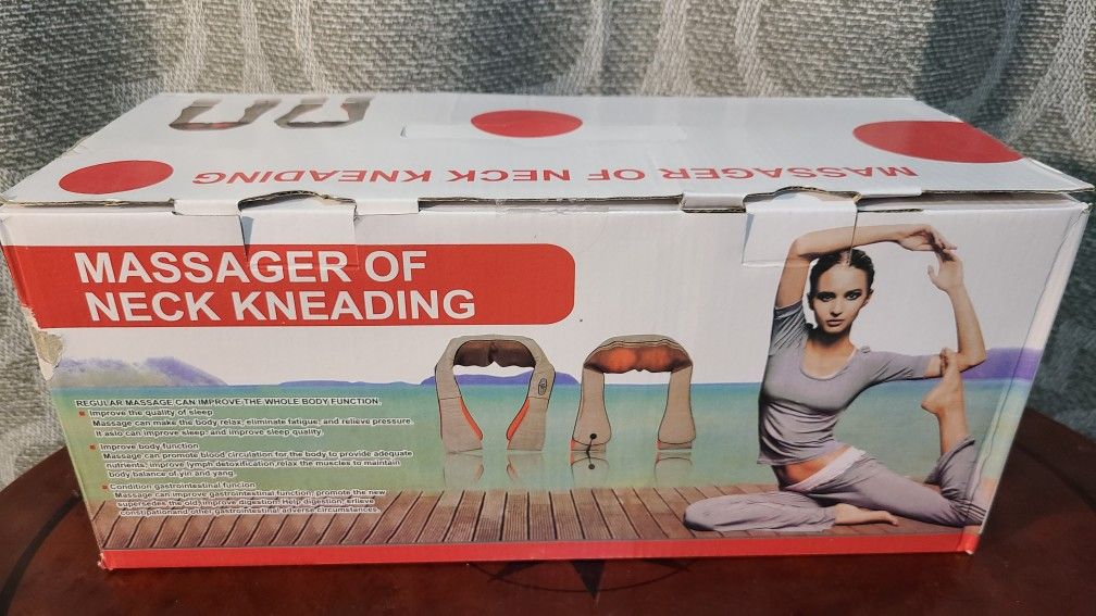 New Shiatsu Back, Shoulder & Neck Massager with Heat - Electric 4D Kneading for Deep Tissue Relief