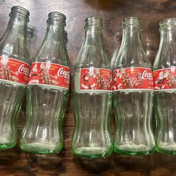Vintage 8 fl oz Coca-Cola Classic glass bottles