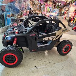 1 24v $550 blue red yellow black pink /
 2 24v battery $600 green pink black red blue
Can-am maverick remote control leather seats shocks soft tires s