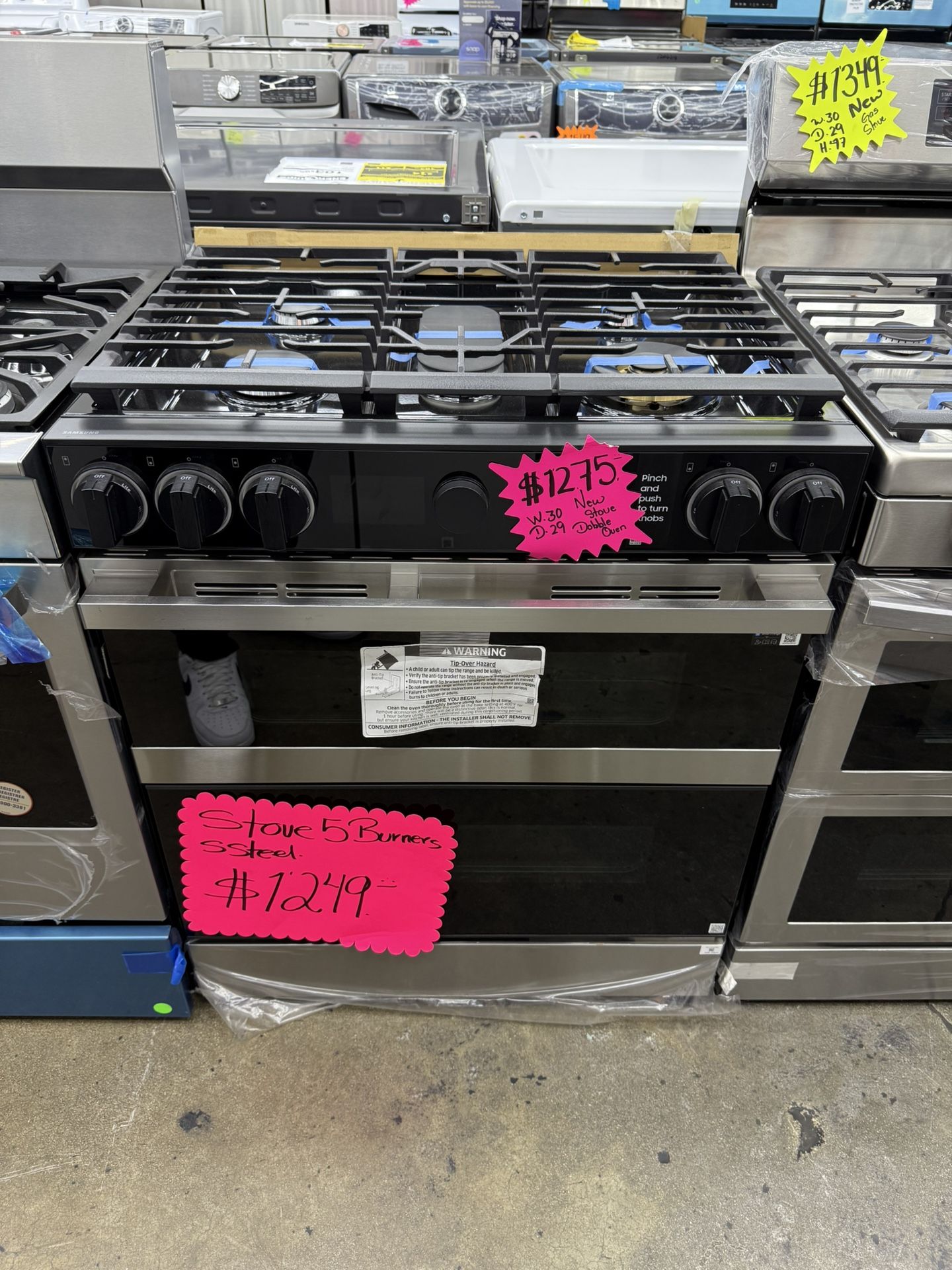 Brand new Samsung Bespoke stainless steel doble oven 5 burner range stove