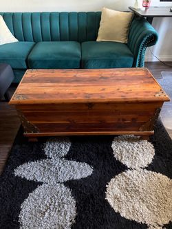 Wooden Storage Trunk Chest with Brass Hardware