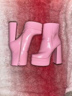Pink Booties High Heels 