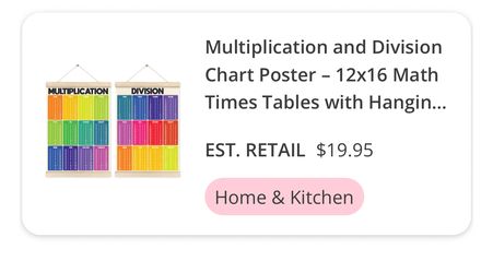 Multiplication & Division Chart
