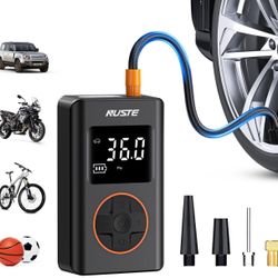 Tire Inflator Portable Air Compressor - 150 PSI Cordless Mini Bike Tire Pump, Air Pump for Car Motorcycle Bicycle Tires, Balls, with Pressure Gauge, L
