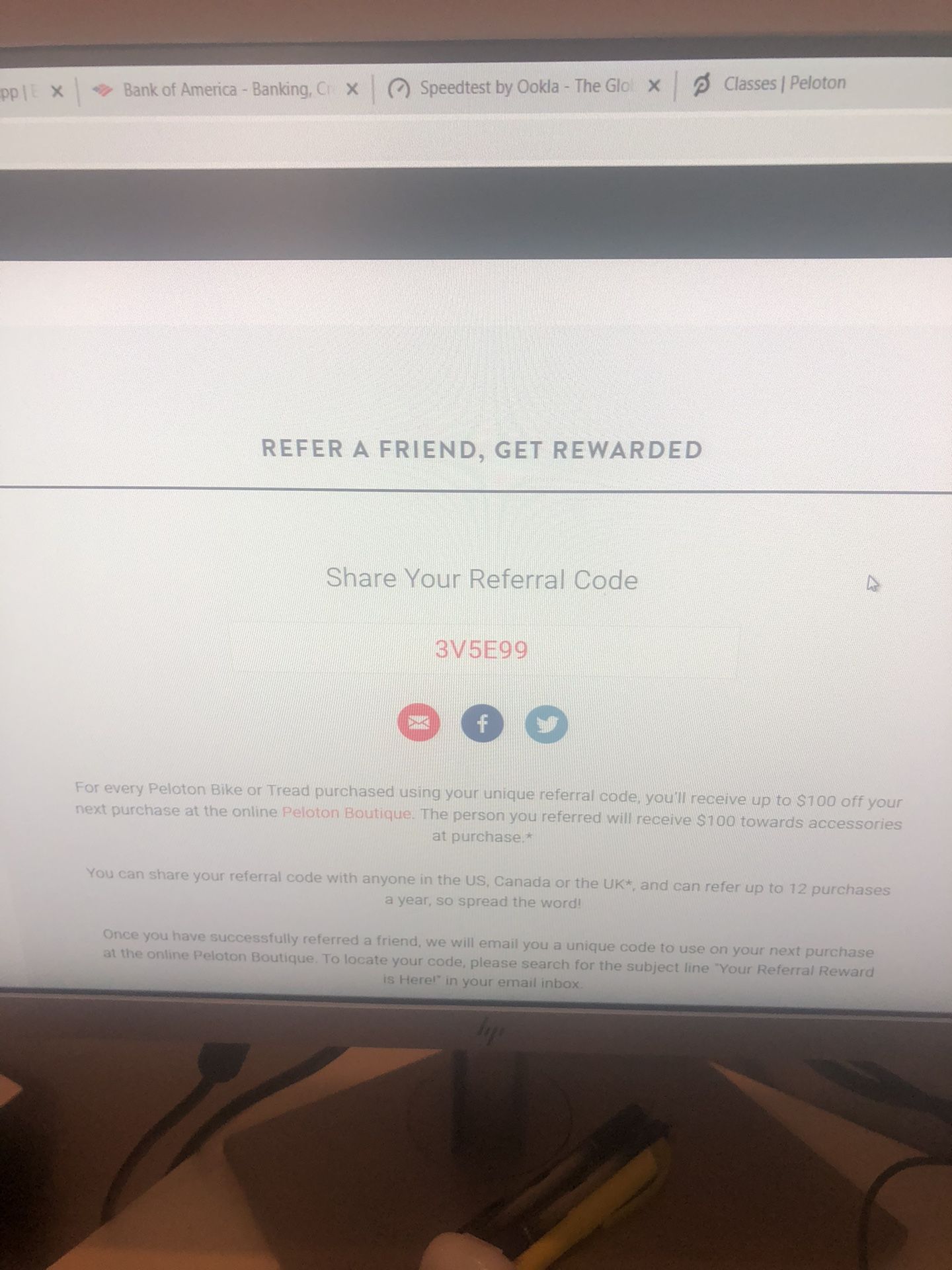 PELOTON PROMO CODE 100 3V5E99 for Sale in Chicago, IL OfferUp