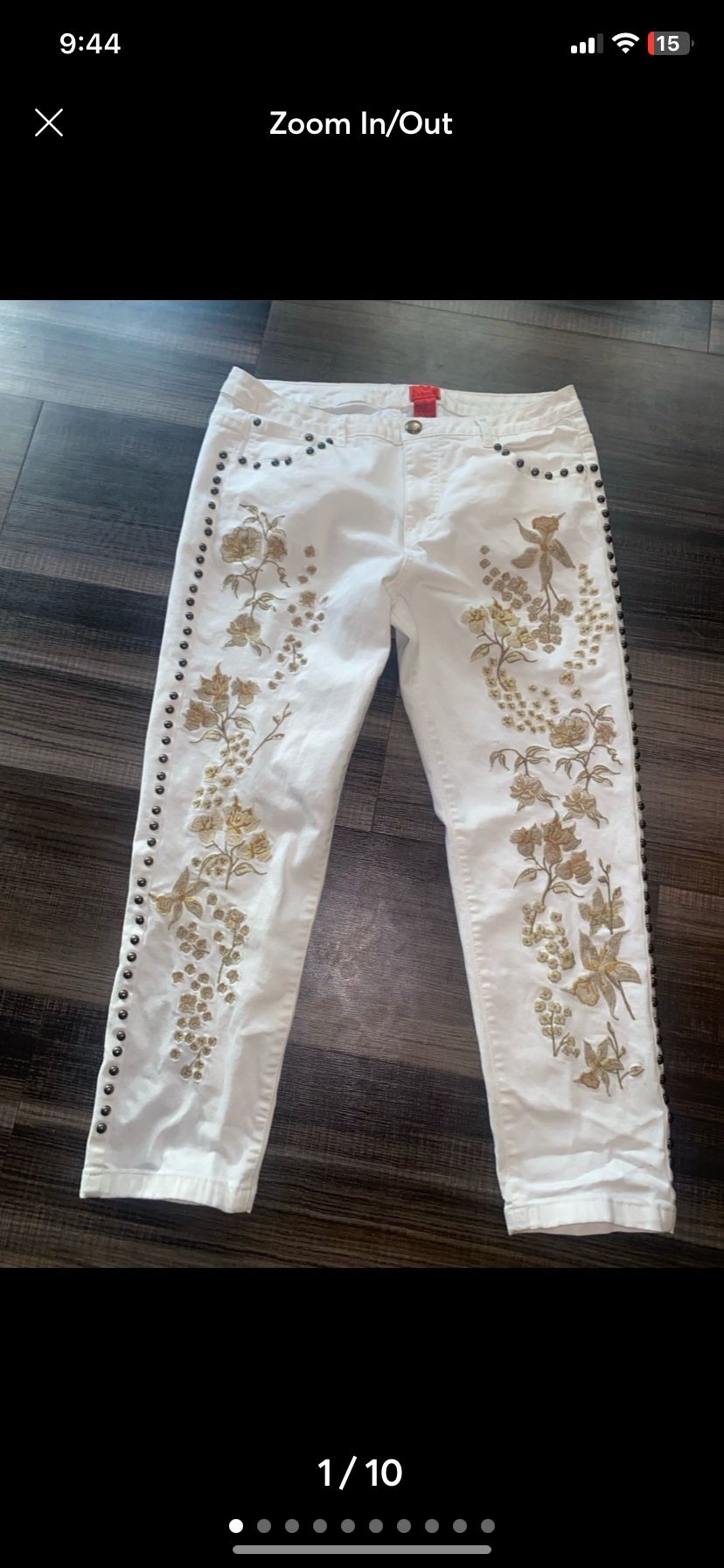 Christina v floral embroidery pants