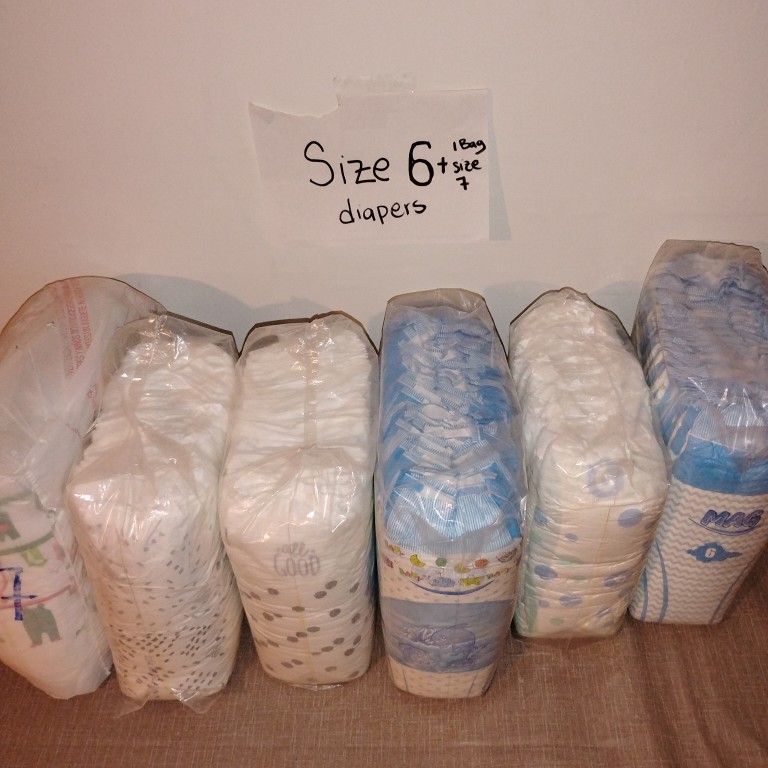 Size 6 Diapers Plus One Size 7