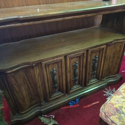Vintage Wood Credenza / TV Stand / Storage Cabinet