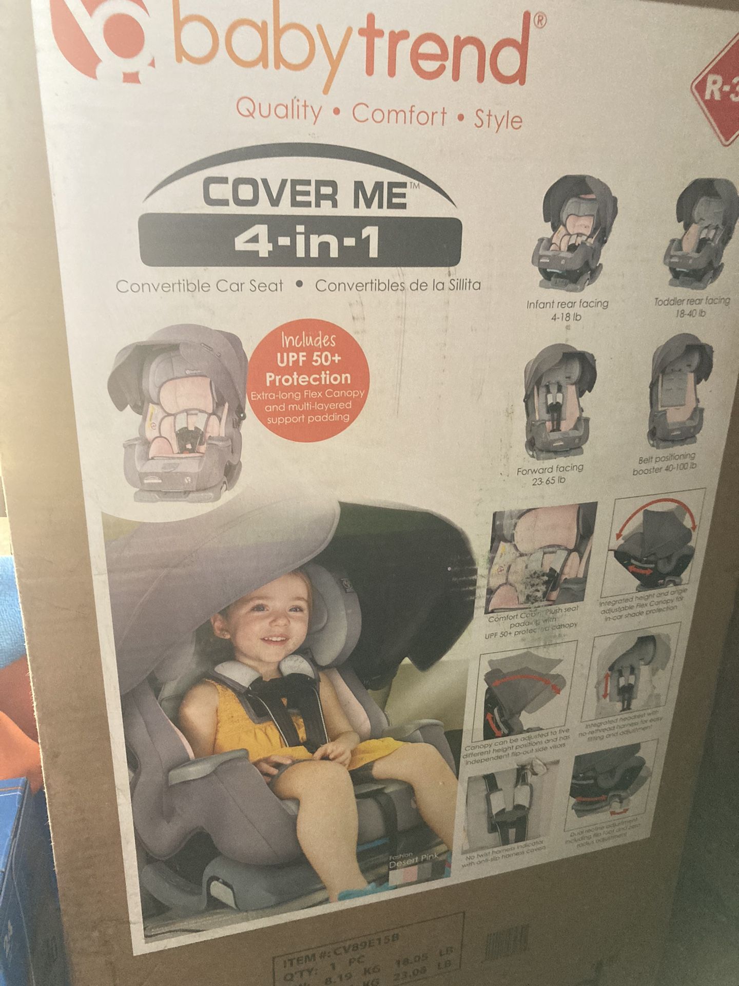 Baby Trend Cover Me 4 In One Car Seat New
