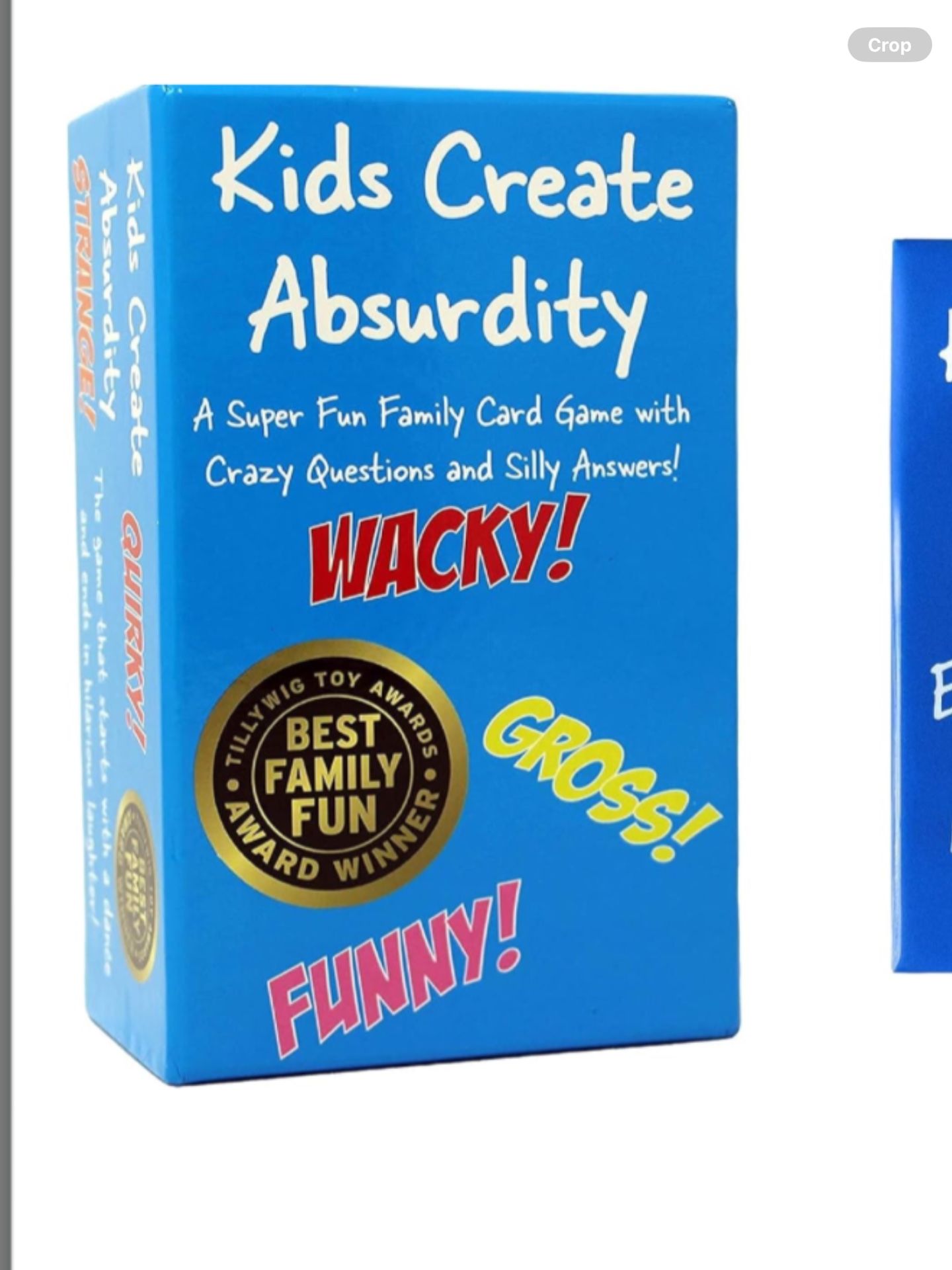 Kids Create Absurdity card game with expansion pack! winner of the 2022 Top Travel Fun of the Year