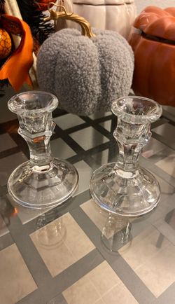 Glass candle stand $5 for both.