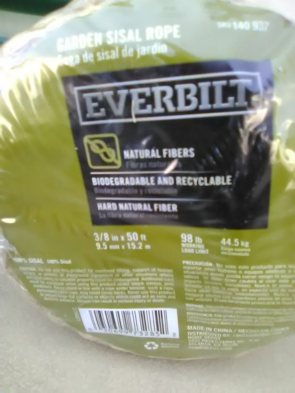 GARDEN SISAL ROPE AND LINK CHAIN