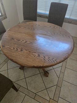 Dining room table four or six people with chairs solid wood