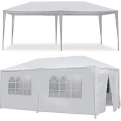   10 ft. x 20 ft. White Wedding Party Canopy Tent Outdoor Gazebo with 6-Removable Sidewalls&venta