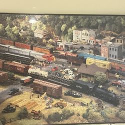Framed Train Puzzle For Sale