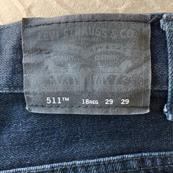 Levi’s 511 18 Reg Or W29 L29 Skinny. Used Excellent Shape. $15.