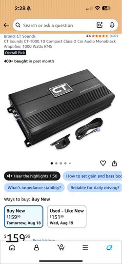 Car Audio Amplifier with 1000 watts RMS power