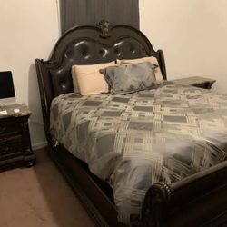 Premium Granite Authentic Wood Design King Bedroom Set