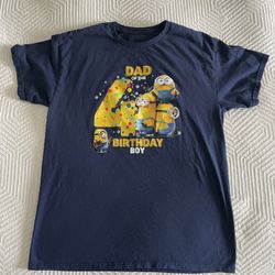 Dad Of The Birthday Boy T-shirt Minions Large Size