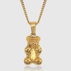 Bear Pendant Chain New Gold