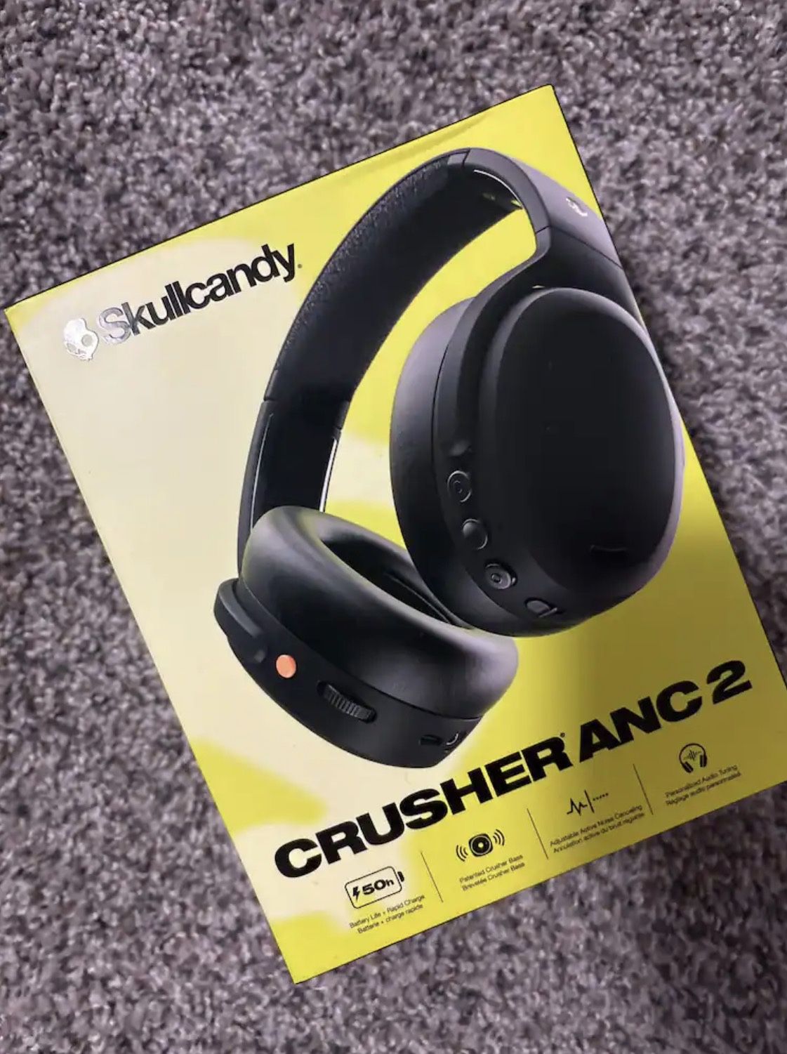 Skullcandy - Crusher ANC 2 Over-the-ear Noise Cancelling wireless headphones- Black