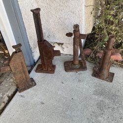 Vintage Rusty Cast Iron Partial Jack Stands 