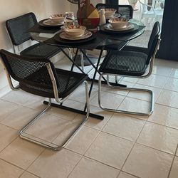Glass Round Kitchen Table With Four Chairs