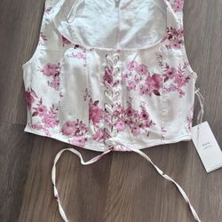 Corset Cropped Top Size Medium