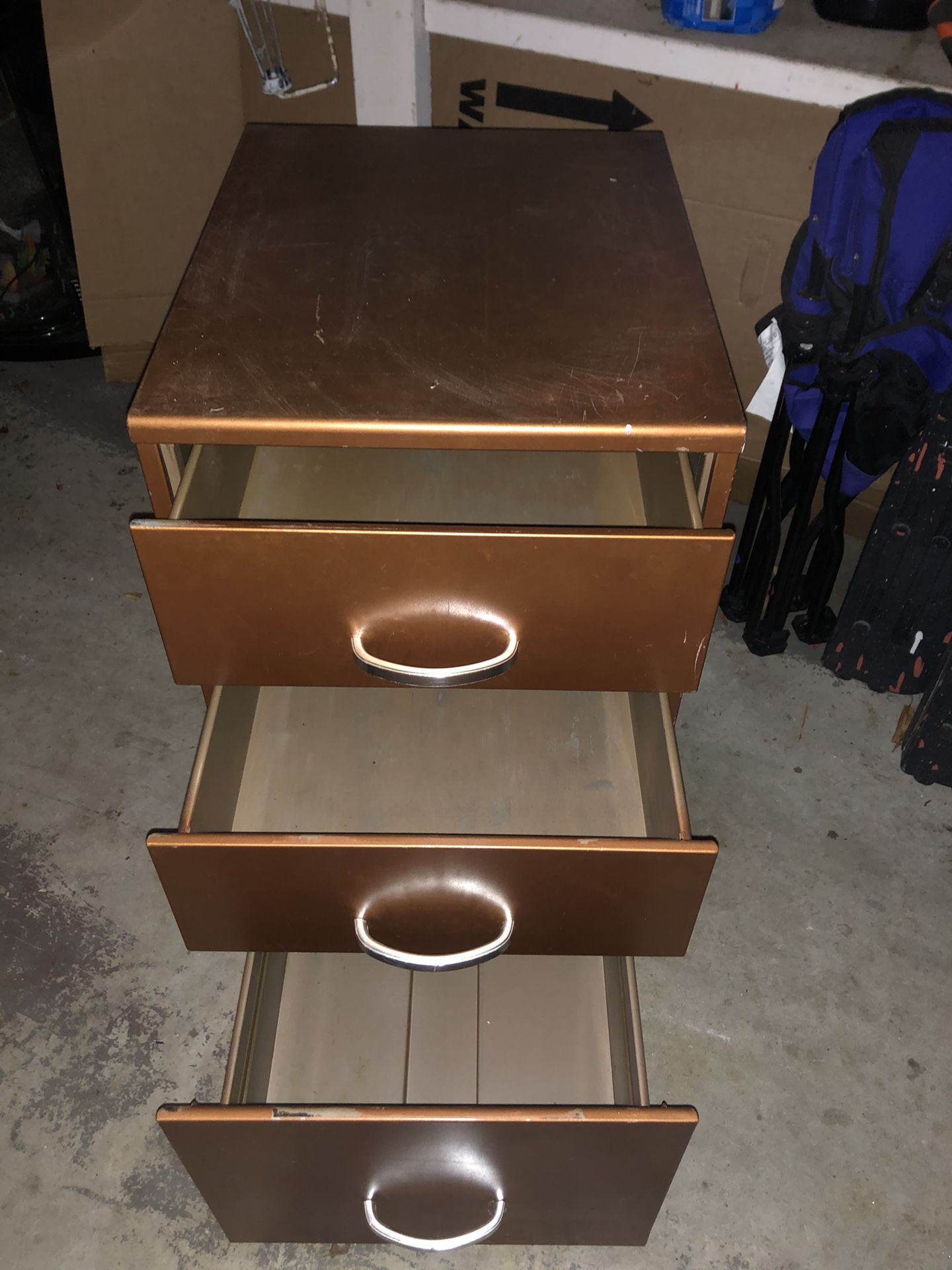 3 drawer copper color filing cabinet