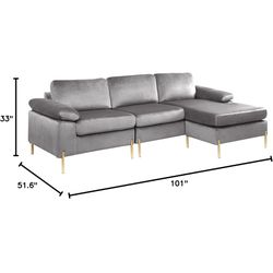 Gray Small L Shaped Sectional