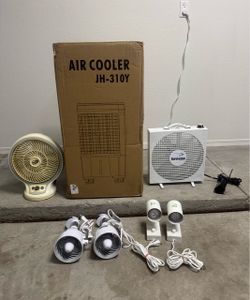 Swamp cooler, fan , mini fan , mini light.