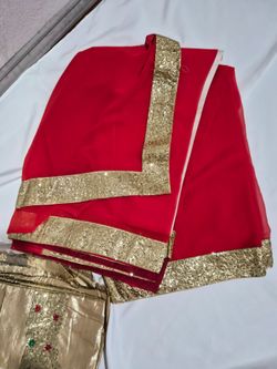 Georgette Chiffon Saree with Gold Sequin border
