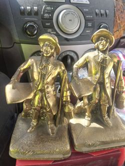 Two Bronze over metal Town crier H 7 W 4 used