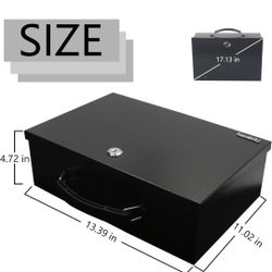 Lock Safe Box for Documents, Key Lock Steel Security