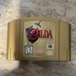 The Legend Of Zelda Ocarina Of Time Gold Cartdrige For Nintendo 64 N64
