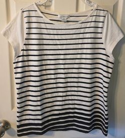 Liz Claiborne Women's Striped Sleeveless XL Pullover Top