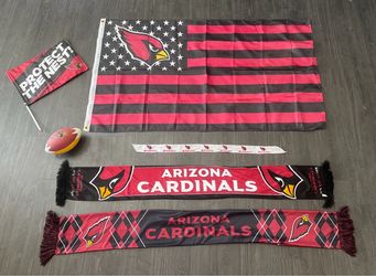 AWESOME Large Arizona Cardinals Flag, small flag, football need some air, 2 scarfs, cooling towel.