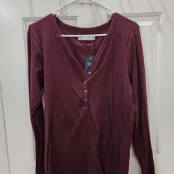NEW Abercrombie Henley Sweater Long Sleeve