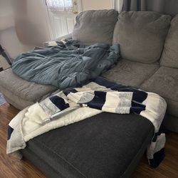 Sectional couch and ottoman